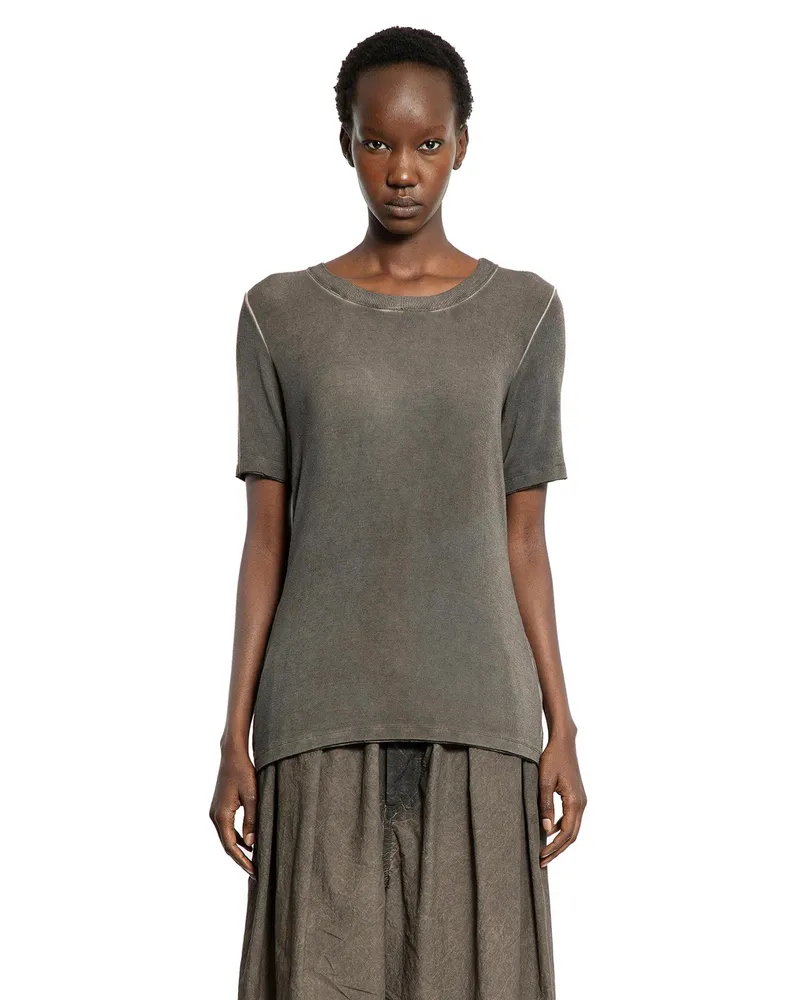 Uma Wang Overdyed Cotton Jersey T-Shirt Brown