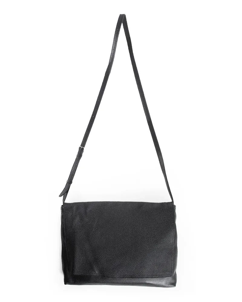 The Row Nan Messenger in Leather Black