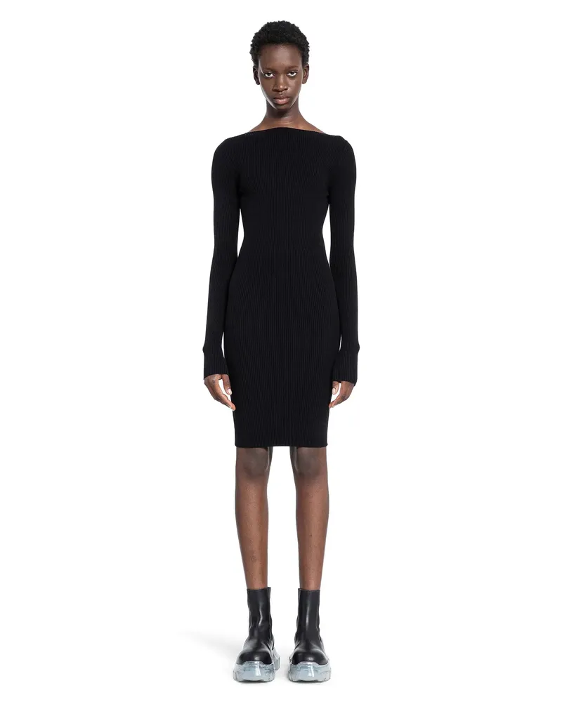 Rick Owens Porterville ribbed knit Al dress Black