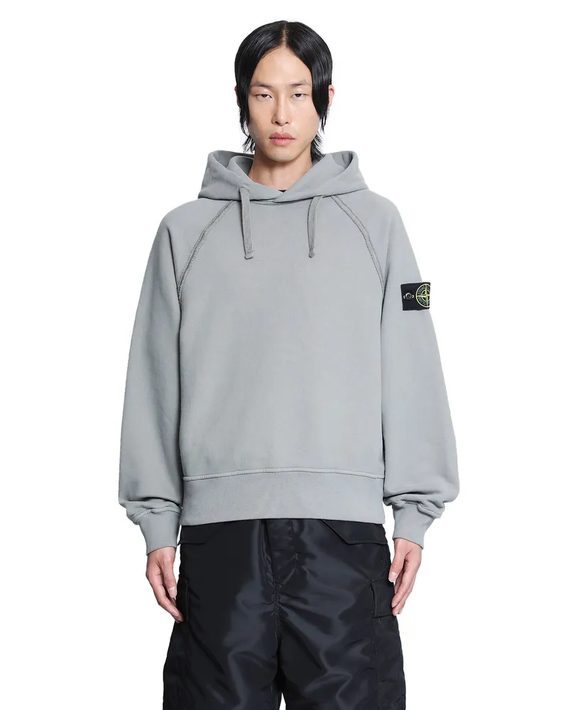 Stone Island 6100023 Brushed Organic Cotton Fleece Hoodie Grey