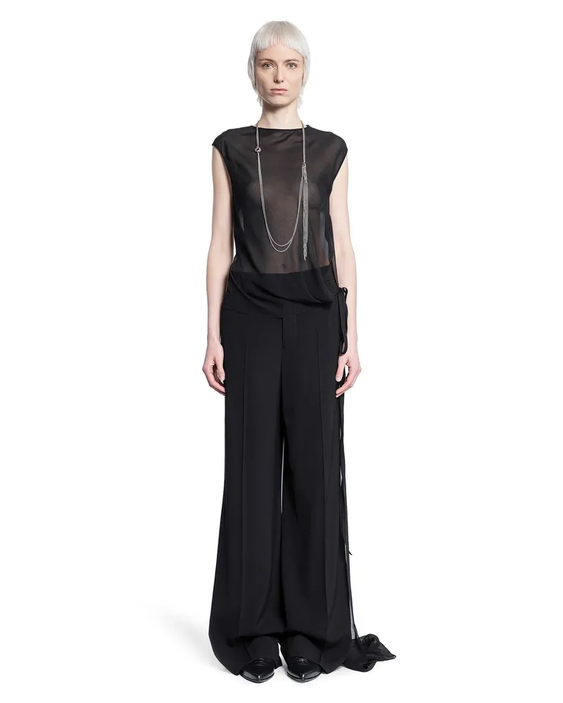 Ann Demeulemeester Zira asymmetric draped top Black