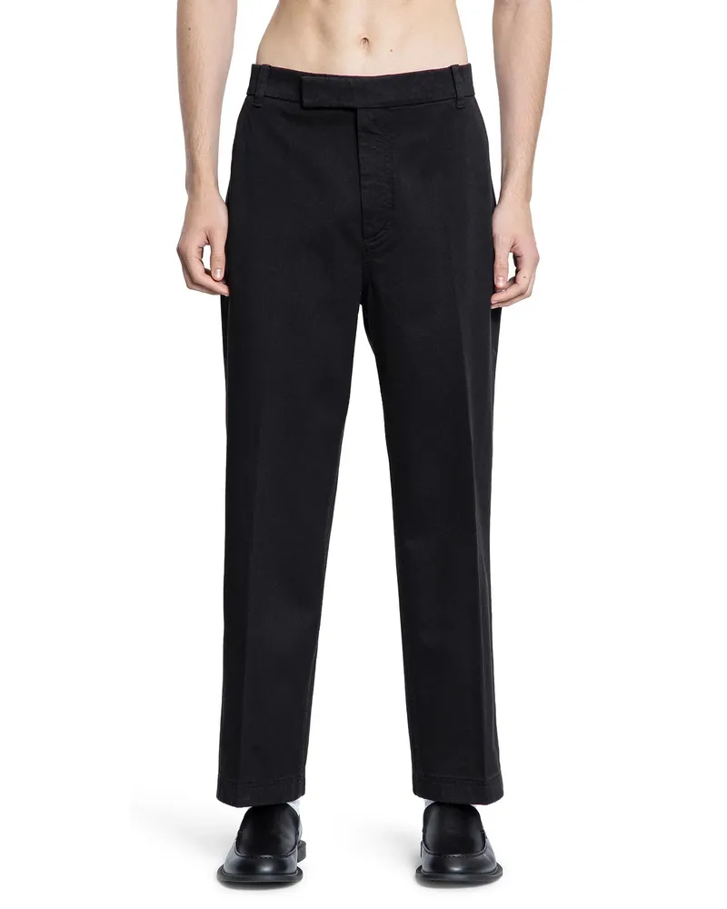 Thom Browne Garment Dyed Chinos in Cotton Twill Black