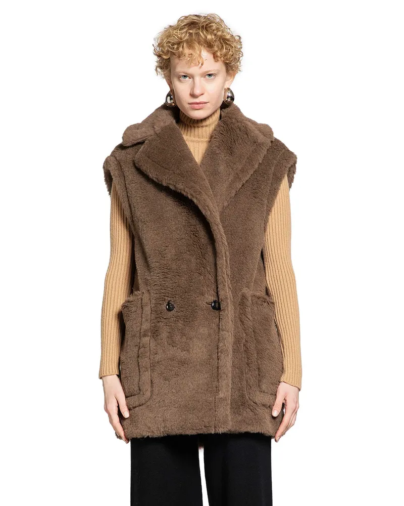 Max Mara WOMAN BROWN COATS Brown