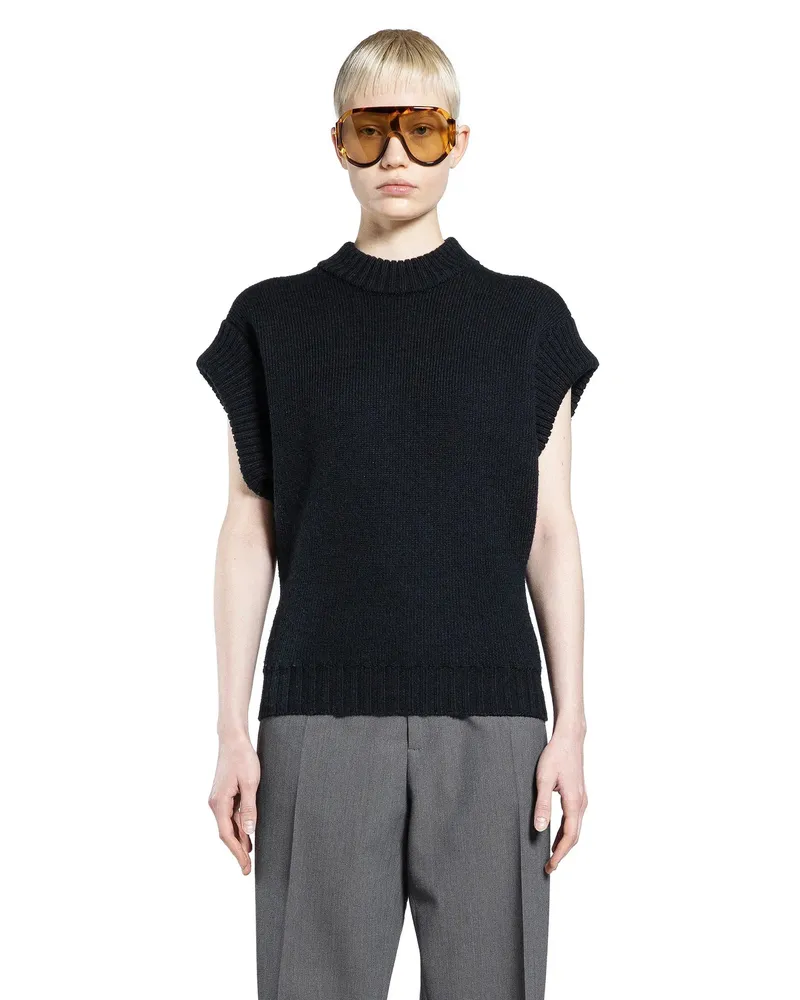 Bottega Veneta Gilet lavorato a maglia Black