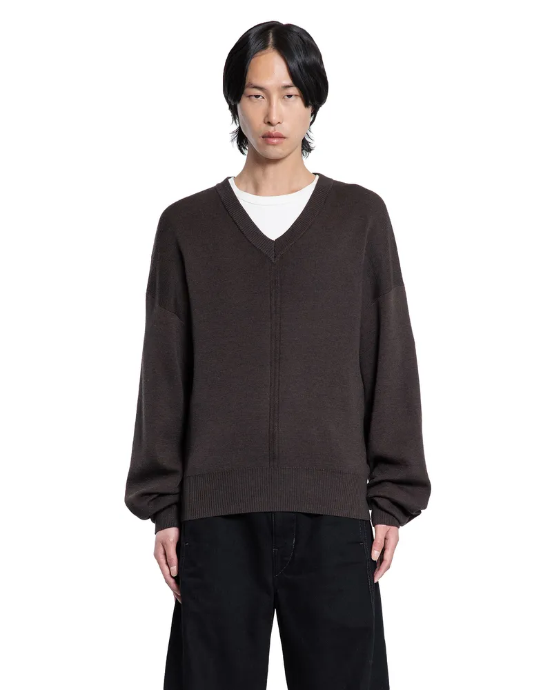 Christophe Lemaire V-Neck Sweater Brown