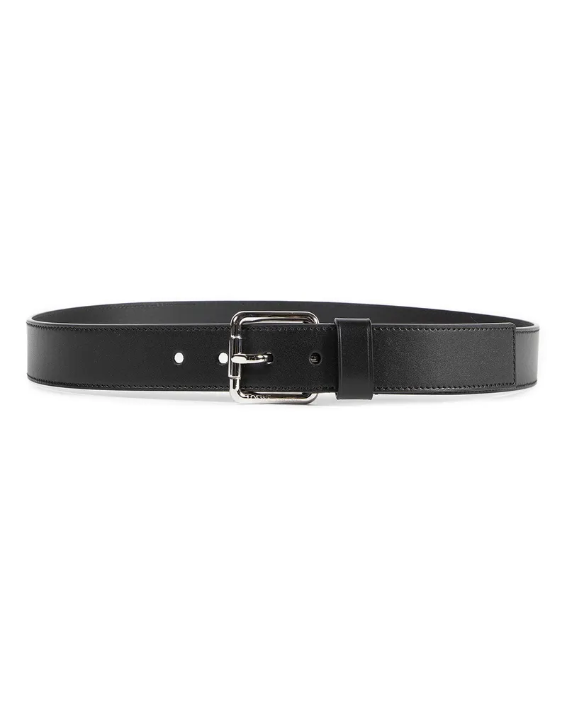 Loewe Roller Curve Belt in Shiny Sleek Calfskin Black