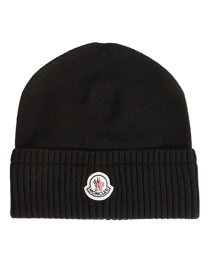 Moncler Wool Cashmere Beanie Black