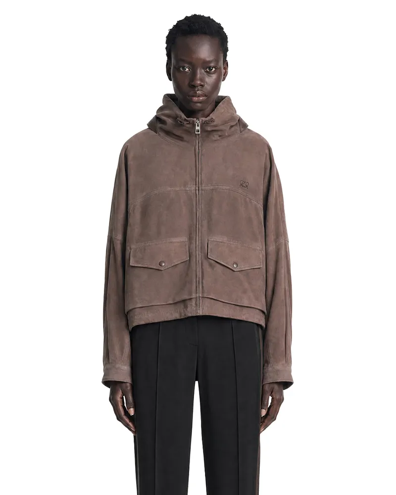 Loewe Jacket in Suede Goatskin Brown