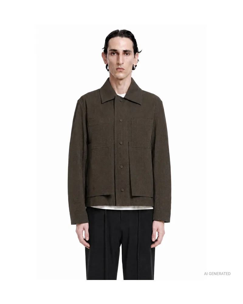 Craig Green Embroidered Linestitch Worker Jacket Green