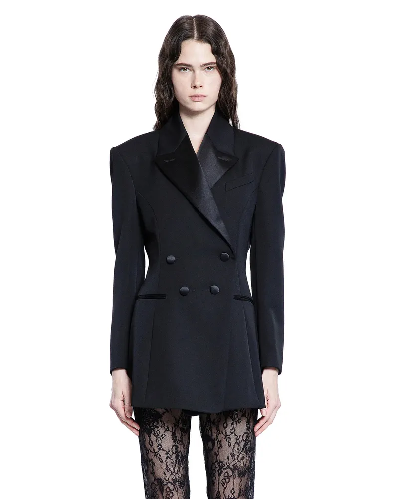 Givenchy Pleated Wool Blazer Black