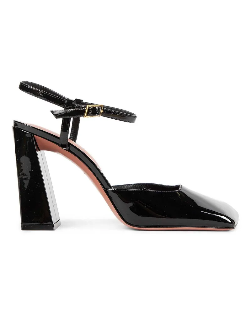 Amina Muaddi Charlotte Patent Leather Pumps 95 MM Black