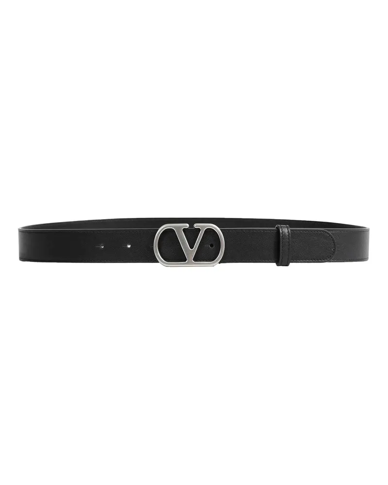 Valentino Garavani VLogo Leather Belt Black