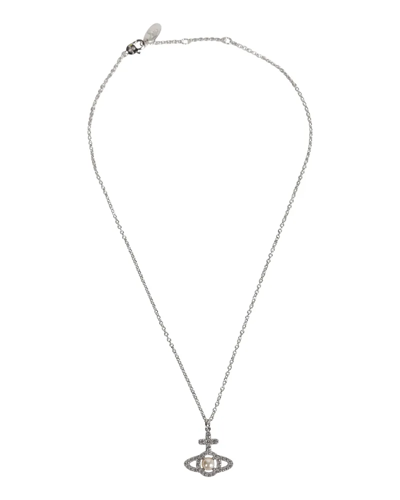 Vivienne Westwood Olympia Pearl Pendant Necklace Silver
