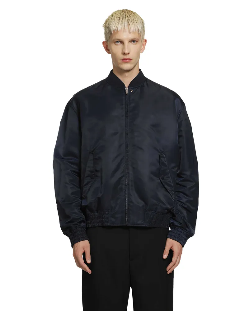 Valentino Garavani Vgold Bomber Jacket Blue