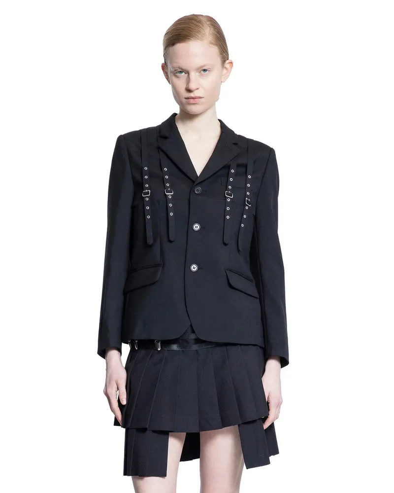 Noir Kei Ninomiya Harness Wool Blazer Black