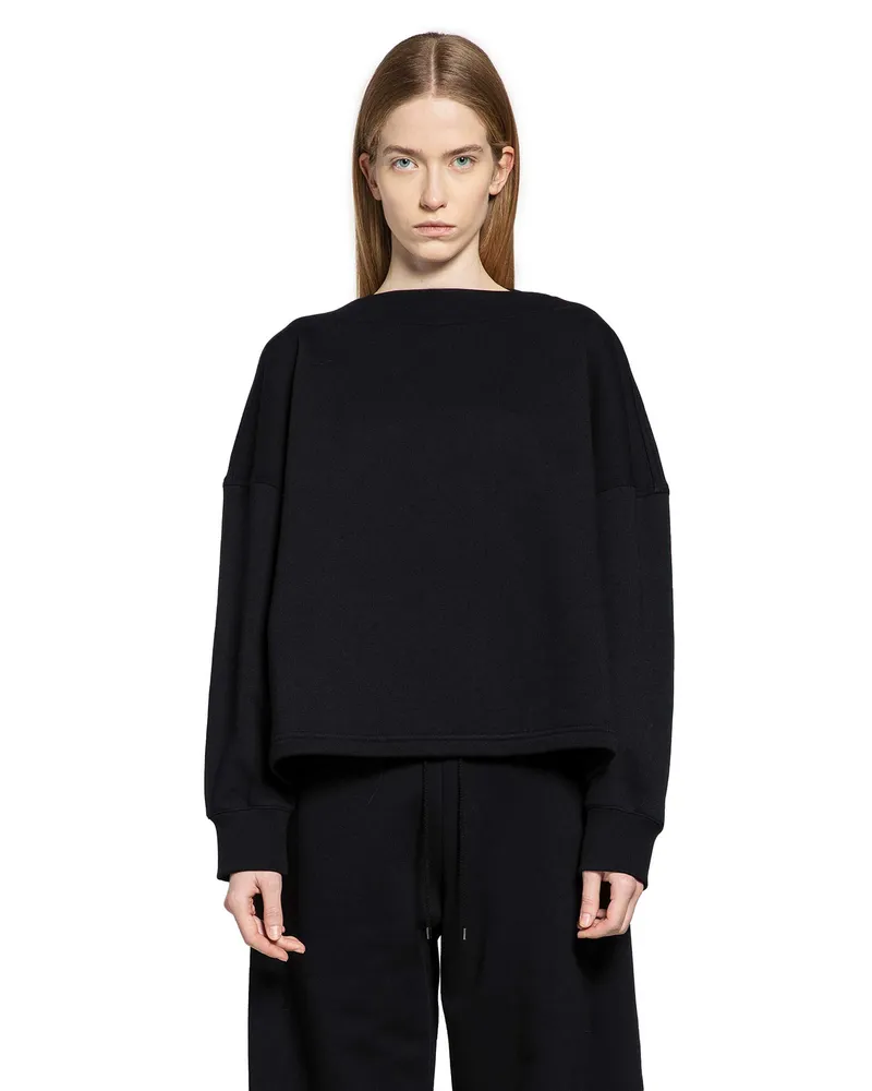 Alaïa Boatneck Fleece Sweatshirt Black