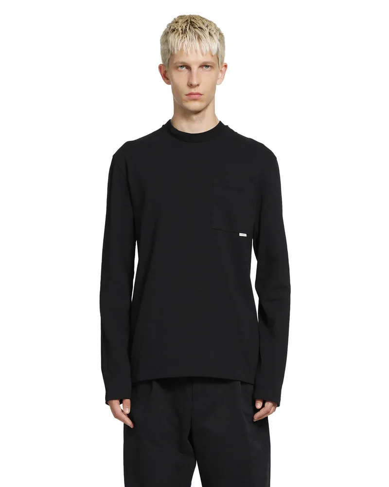 Jil Sander Chest Pocket Long Sleeve T-Shirt Black