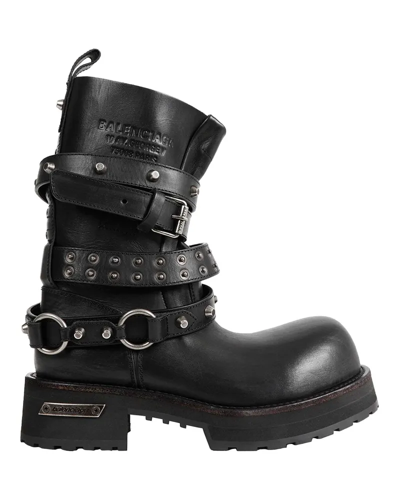Balenciaga Venom City Leather Boots Black