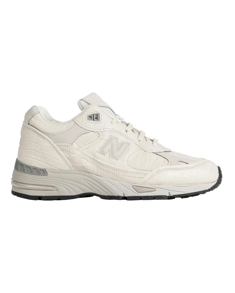New Balance W991v1 Croc Skin Sneakers Off-white