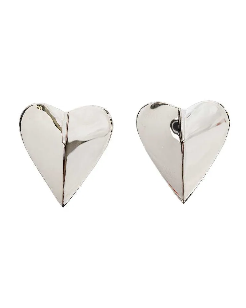 Alaïa Le Coeur Mini Torn Earrings Silver