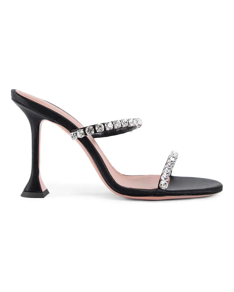 Amina Muaddi Gigi Satin 95 Mules Black