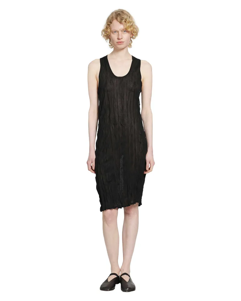 Totême Crinkled Knit Tank Dress Black