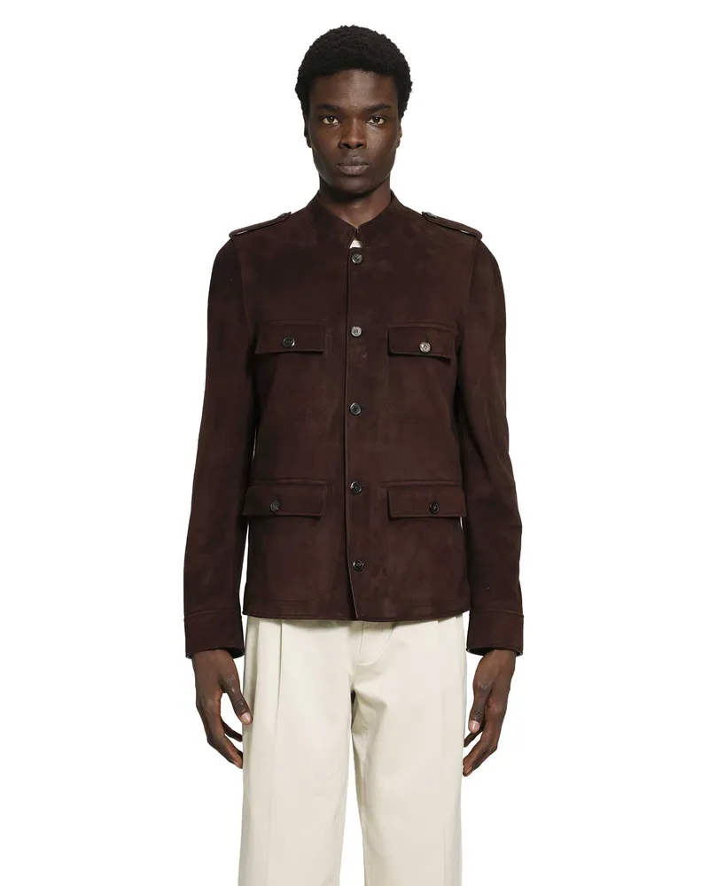 Prada Suede Jacket Brown