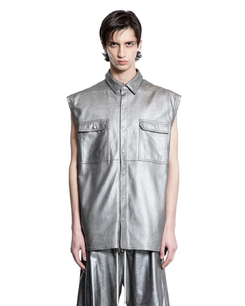 Rick Owens Hollywood Jumbo Sleeveless Outershirt Silver