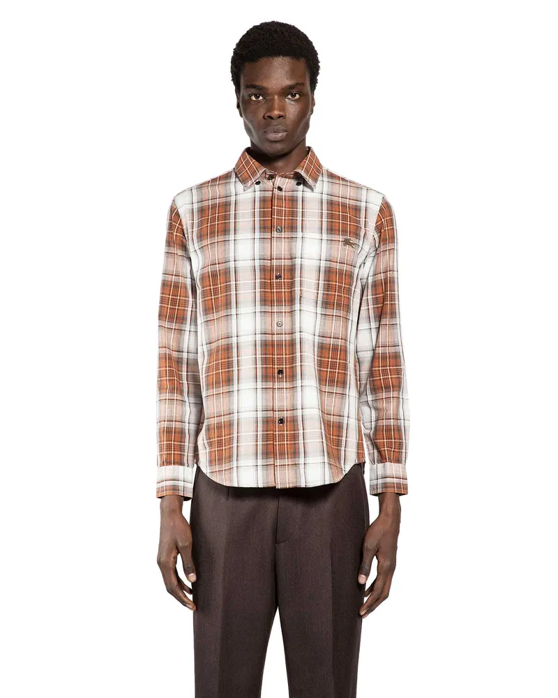 Burberry Madras Check Cotton Shirt Brown