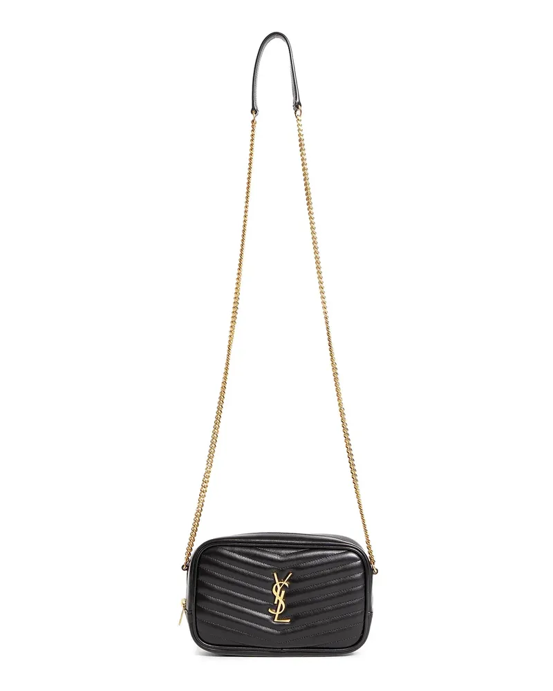 Saint Laurent Quilted leather mini Lou crossbody bag Black