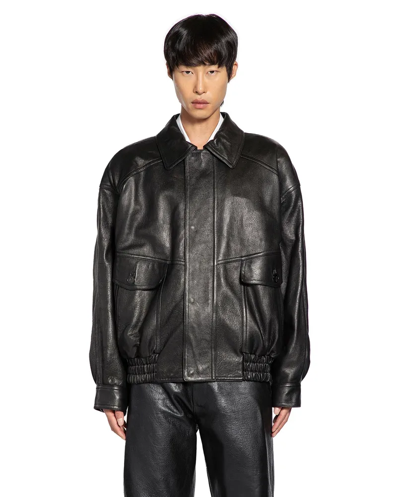 Saint Laurent Bomber Jacket in Bubbled Lambskin Black
