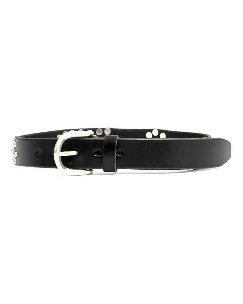 Our Legacy Reversible Star Fall Leather Belt Black