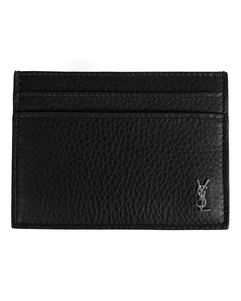 Saint Laurent Tiny Cassandre Card Case Black