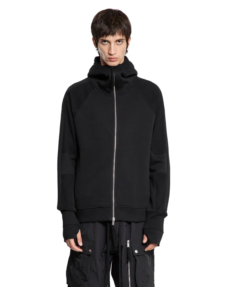 THOM KROM Zip-Up Hoodie with Hand Gaiters Black