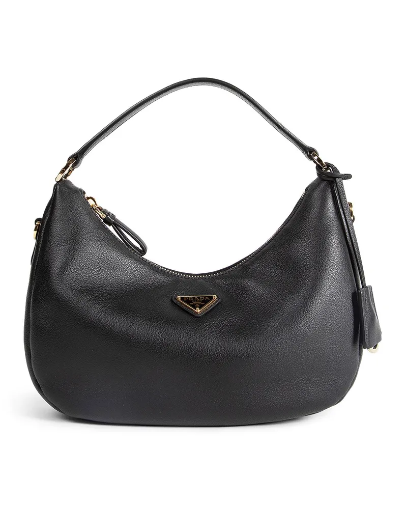 Prada Leather Top Handle Bag Black
