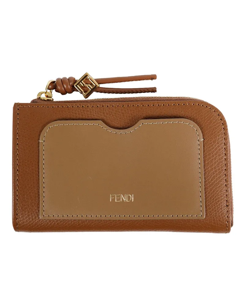 Fendi Peekaboo Card Case Brown
