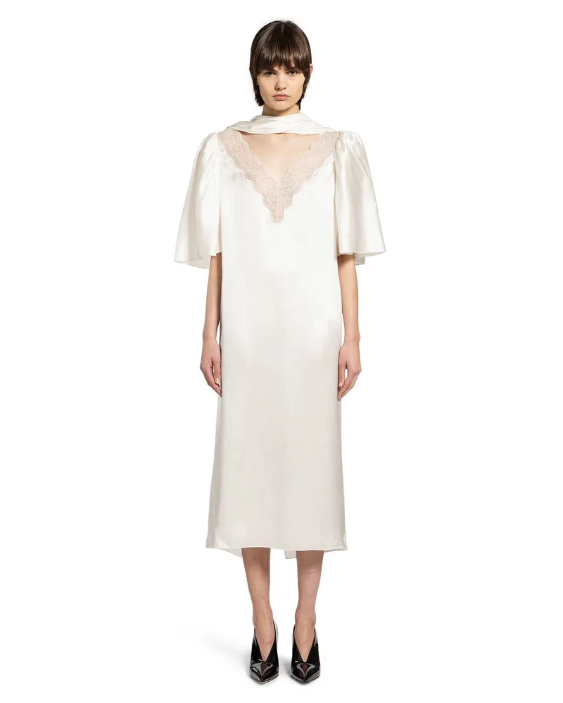 Gucci Silk Satin Midi Dress White