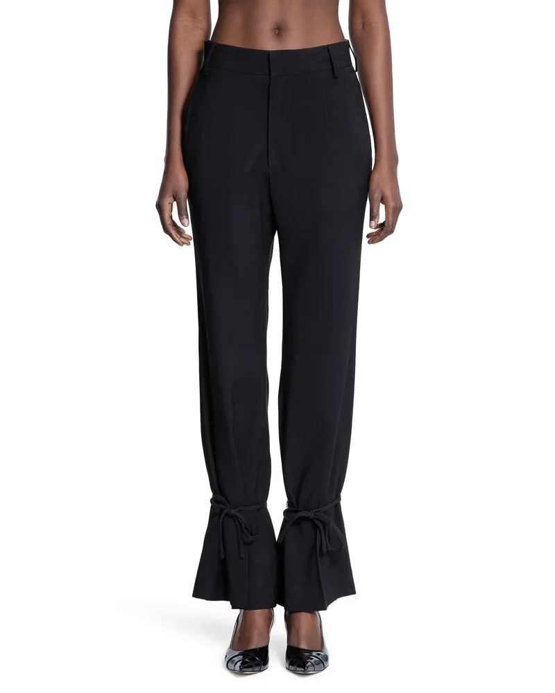 Rokh Slim Flare trousers with Straps Black