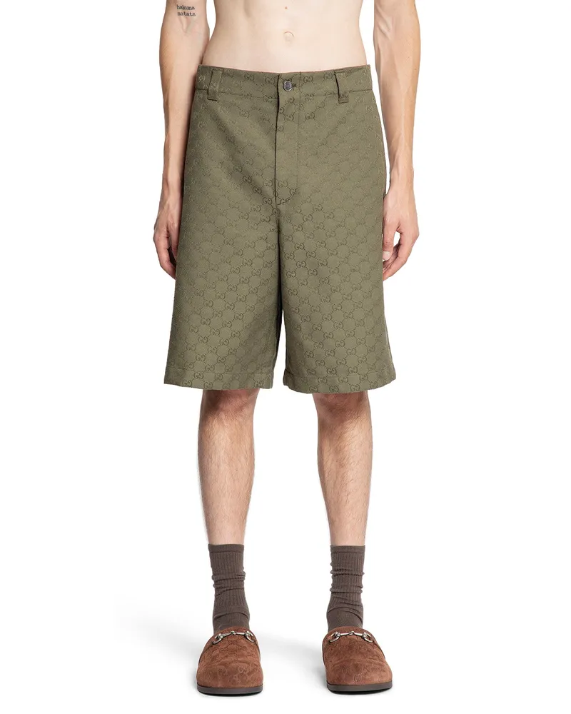 Gucci GG Cotton Workwear Shorts Green