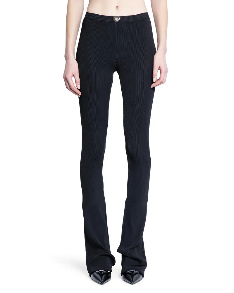 Prada Pantaloni in jersey a coste Black