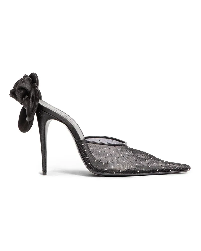 Magda Butrym Muli in rete con cristalli rosa Black