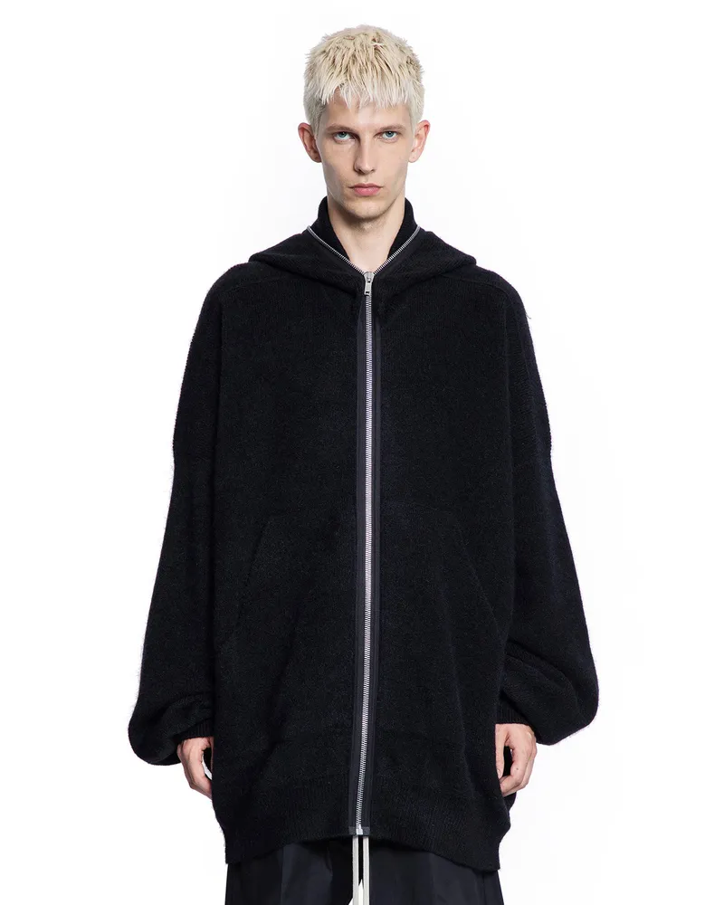 Rick Owens Concordians Gimp Hoodie Pversize in Alpaca Knit Black