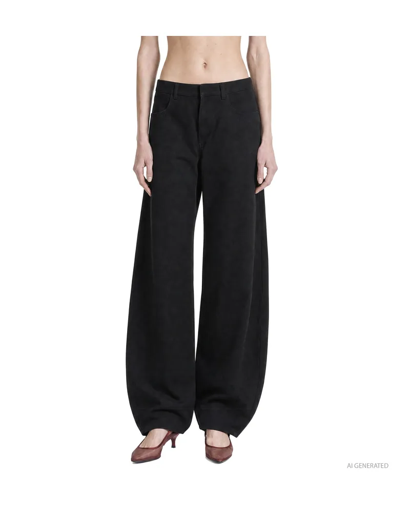 Alaïa Round Denim Jeans Black