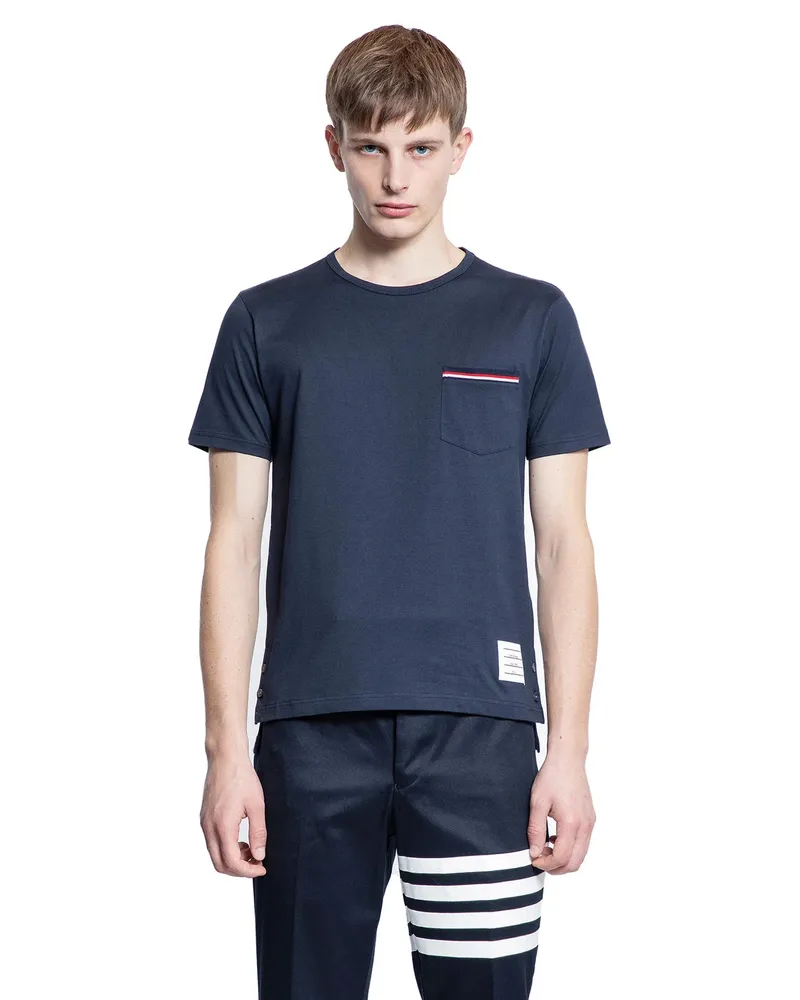 Thom Browne Medium Weight Jersey Pocket T-Shirt Blue
