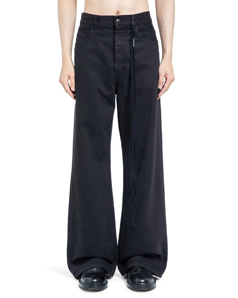 Ann Demeulemeester Modest 5 Pockets Relaxed Flared Trousers Black