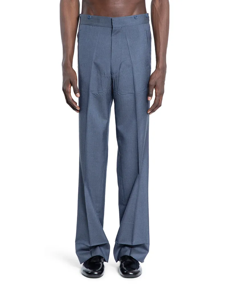 Prada Pantaloni in mohair e seta Blue
