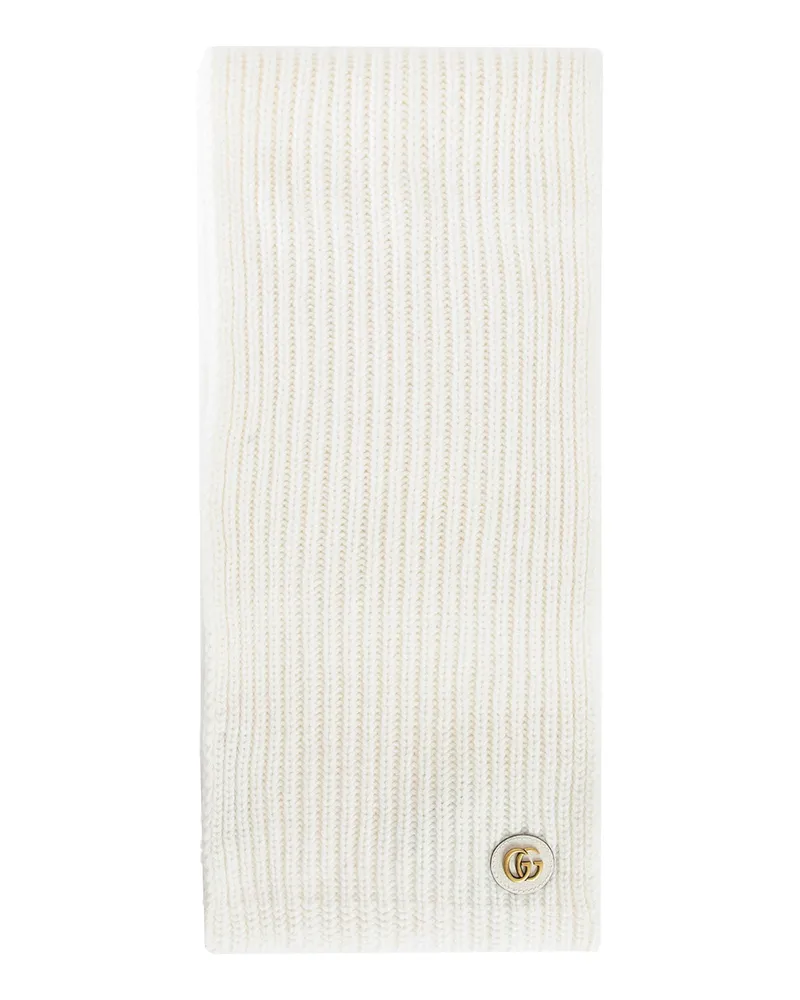 Gucci Wool Cashmere Double G Scarf Off-white