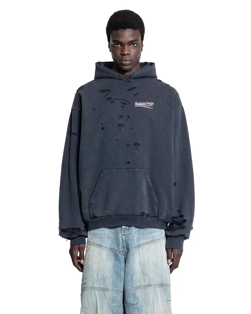 Balenciaga Political Campaign Layered Hoodie Black