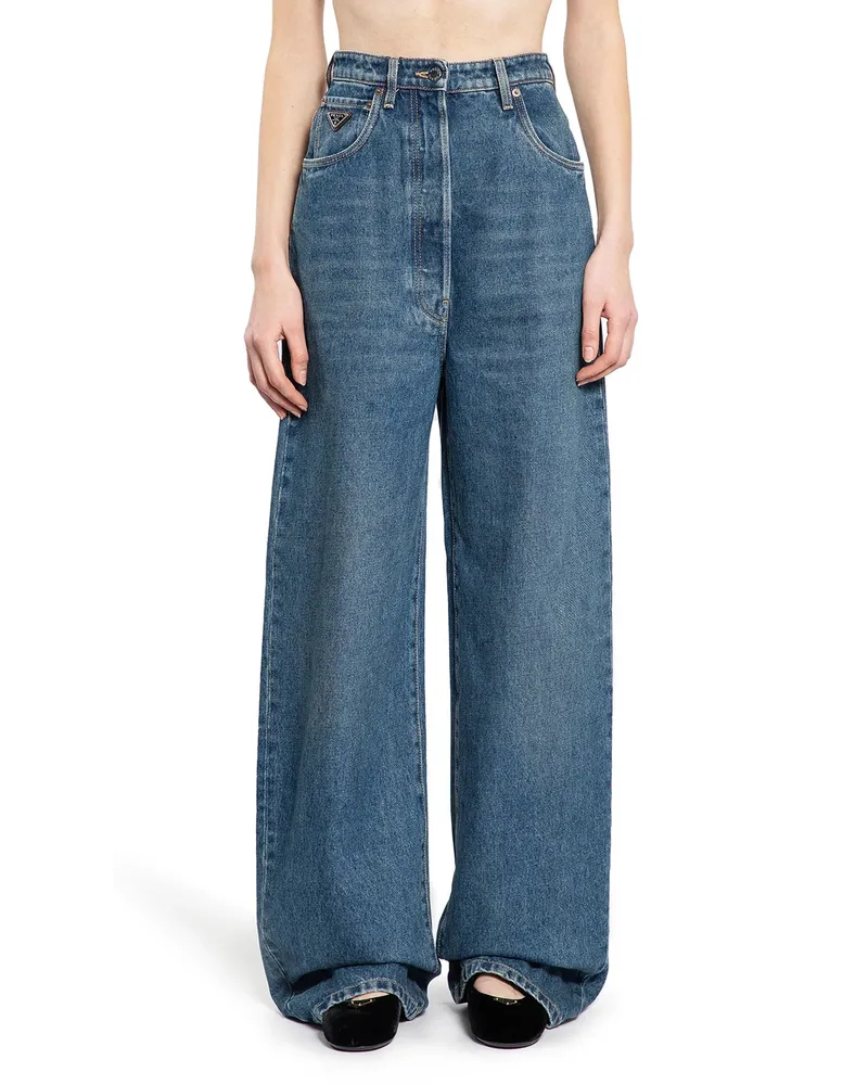 Prada Jeans a gamba larga con 5 tasche Blue