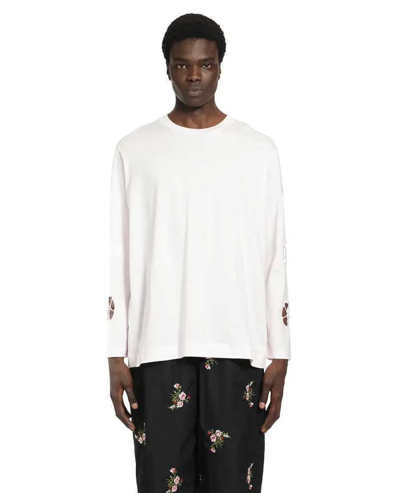Simone Rocha Daisy Cutout Long Sleeve T-Shirt Pink